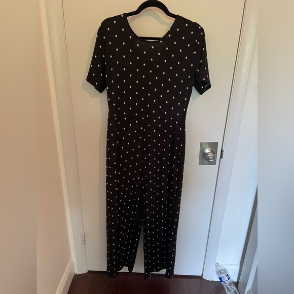ASOS Wednesday's Girl relaxed belted jumpsuit with wide leg in polka dot - Picture 9 of 9